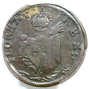 1670年代 M 3h.1-Eb.1 R-7 PCGS VF 25 セント パトリック ファーシング コロニアル銅貨 1/4p