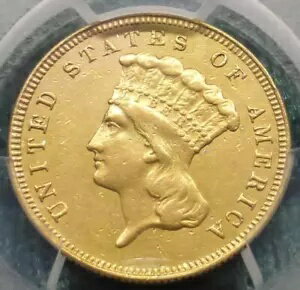 1879 PCGS AU ܺ ǥ ץ󥻥 إå 3 ɥ롢 3 ɥ