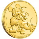 2020 ディズニー? プルート? 90 周年記念ゴールド コイン - ニウエ - 木製ケース入り - 1/4 オンス PP-