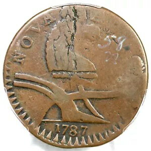 1787 M 58-n R-4 PCGS F 12 キャメル ヘッド ニュージャージー コロニアル銅貨