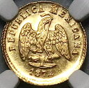 1874/3-Mo NGC MS 64 メキシコ ゴールド 1 ペソ ミント ステート コイン POP 1/0 (23043001C)