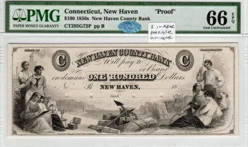 ͥå - ˥塼إ֥ - N H County Bank $100 - PMG Gem Uncirculated 66 EPQ