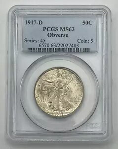 1917-D 50C  Хƥ ϡե顼ɽ̥ߥȥޡPCGS MS-63 OGƤ