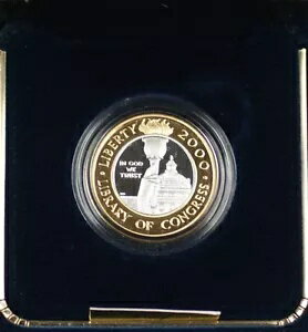 2000 アメリカ議会図書館 Commem Proof $10 ゴールド & プラチナ バイメタル コイン (OGP)