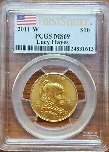 2011-W $10 ゴールド LUCY HAYES First Sposese
