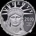 2010-W プラチナ アメリカン イーグル $100 エラー NGC PF69 UCAM - 表側ストラクト スルー