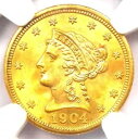 1904 リバティ ゴールド クォーター イーグル $2.50 コイン - 認定 NGC MS67 - $3,000 相当