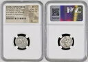 ジュリアス・シーザー、独裁者として (紀元前 49 〜 44 年)。 AR デナリウス (19mm、4.01 gm、2h)。 NGC