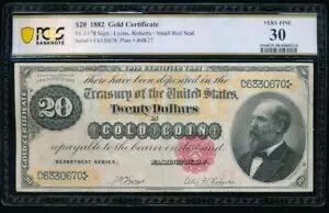 AC Fr 1178 1882 $20 ɾ PCGS 30 !