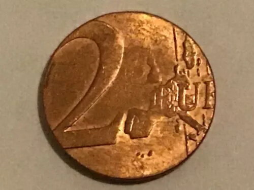 2 ユーロを 1 セント丸に誤って印刷/間違ったスクラブ