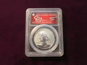 PCGS PR70 カナダ 署名入り スザンナ ブラント ピース ダラー レブ プルーフ ハイレリーフ(3)