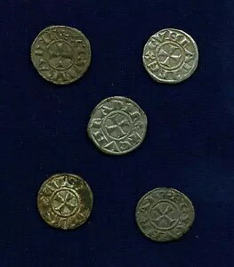 イタリア/イタリア諸州 ジェノバ共和国 1139-1339 「デナロ」コイン、ロット (5)