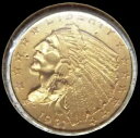 1927P $2.5 ゴールド インディアン ヘッド コイン AU/BU c2054
