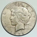 1922年 S US アンティーク シルバー ピースドル 米国コイン LIBERTY & EAGLE i111936