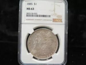楽天WORLD RESOURCE【KING店】1885 モーガン シルバー ダラー、NGC グレード MS-63。お得な情報。コインストアセール#6023