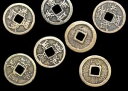 中国の明時代 (1328 〜 1398 年) の洪武帝現金貨 7 枚セット