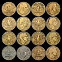 5 Centesimi (インペーロ、アルミニウムブロンズ) - イタリア ヴィンテージ コイン 8 枚セット ????