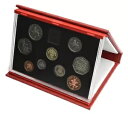 1992 英国王立造幣局 プルーフ コイン コレクション - COA 付きレッド レザー
