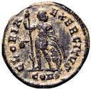 コンスタンティヌス 1 世 (307-337)。 Follis (327-328) グロリア レア ローマン コイン COA付き(3)