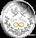 2022 One Love 1オンス $1 シルバープルーフコイン バレンタインデーのギフトに最適 グッズ