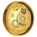 2016 YEAR OF THE MONKEY 月シリーズ II - 1 オンス ゴールド プルーフ ハイレリーフ コイン