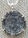 ローマ皇帝ユスティニアヌス本物の古代コイン COA 付きソリッド シルバー ネックレス