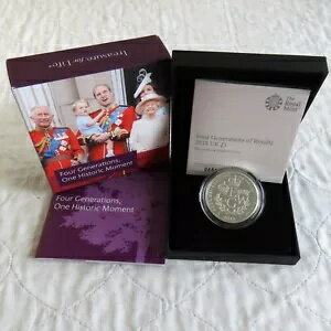 英国 2018 4 GENERATIONS OF ROYALTY PIEDFORT ?5 シルバー プルーフ クラウン - 箱入り/コア/アウター