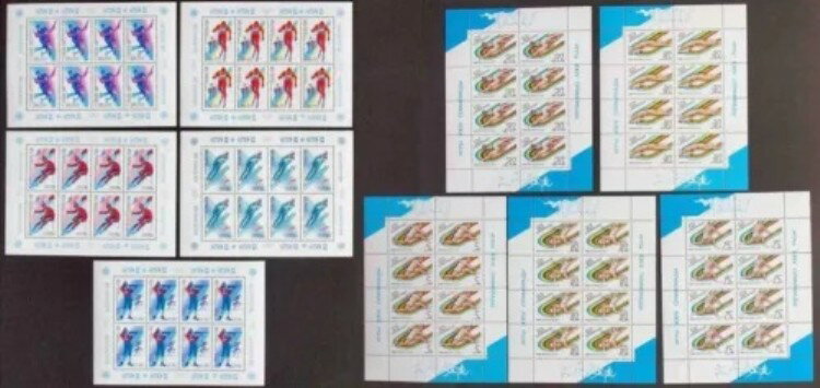 ソ連 1988 スポーツ オリンピック - 88 カルガリー ソウル 小さなシート 10 枚セット**