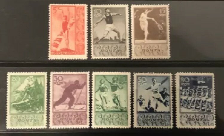 ロシア 1938 SC698-705 スポーツ MNHOG