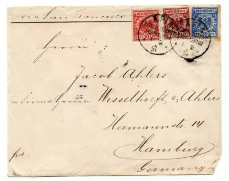 Samoa,1891 impressive Cover Front w. Mi. V 47 b, V 48 a and V 50 b, exp. Steuer商品について修正アイテム番号証明書署名：Dr. Steuer, BPP品質：中古品グレード：未評価タイプ：セミポスタル原産地：ドイツおよび植民地注意事項※以下の注意事項をご理解のうえ、ご購入ください※■ 商品について本商品は海外から輸入した切手です。こちらの切手は外国で発行されたもので、日本国内の郵便では使用できません。本商品は観賞・コレクション用 であり、投資目的・査定用としての価値を保証するものではありません。画像のデザインは参考画像です。同じシリーズでも微細な印刷の違いや、エラー印刷の可能性がある場合がございます。収集品のため、経年による劣化や色あせ、軽微な折れ・シミがある場合があります。目立つダメージがある場合は、商品画像または説明欄に記載しておりますのでご確認ください。■ 在庫状況について当店の商品は海外から取り寄せております。ご購入のタイミングによっては在庫切れとなる場合がございます。その際はご連絡のうえ、ご注文をキャンセルさせていただく場合がございます。■ ご注文後のキャンセルについてご注文と同時に商品のお取り寄せを開始するため、お客様都合によるキャンセルは承っておりません。■ 配送についてお届けまでに通常2〜3週間ほどかかります。海外の祝日や天候、税関手続きにより通常より配送が遅れる可能性がございます。■ 保証について商品説明に英語で「保証（warranty）」と記載があっても、日本国内では適用されませんのでご了承ください。当店では、商品到着後7日以内の初期不良に限り、対応させていただきます。■ 商品の色・素材感について撮影環境やモニター設定により、実際の商品と色味や質感が異なる場合がございます。■ 価格変動について希少性の高い商品は市場価格の変動により追加料金をお願いする場合がございます。追加料金に同意いただけない場合、ご注文のキャンセルが可能ですので、ご希望の際はお申し付けください。■ その他サービスについて海外製品の輸入代行も承っております。ショップに掲載されていない商品でもお探し可能ですので、お気軽にご相談ください。業者販売（業販）や複数購入の場合、割引対応も可能です。ご希望の方はお問い合わせください。