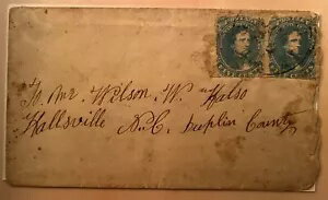 南軍スコットCSA 4枚セット使用済み切手（表紙付き）デュプリン郡サウスカロライナ州