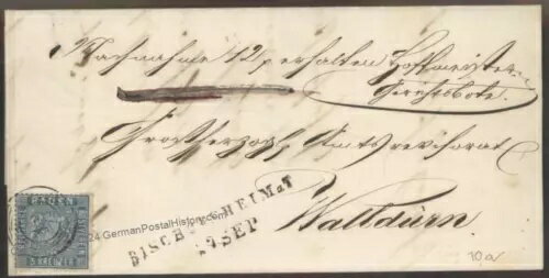 ドイツ 1860 バーデン・ビショフスハイム Mi10a カバー ヴァルデュルン 107800