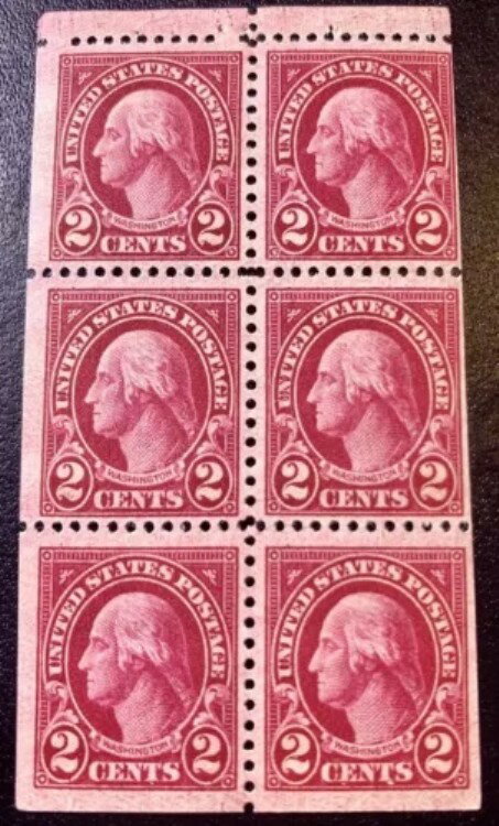 アメリカ ジョージ・ワシントン 2セント 赤切手 合計6枚 - アンヒンジド