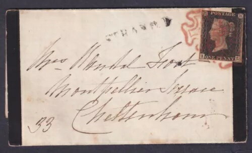 1840 1d Black Pl 6 IL Near 4m 2x Fine Red MX STRAND Bからチェルトナム FU Cat. ?775