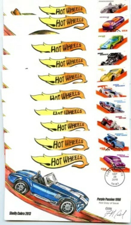 WWLF コリンズ FDC カバー 10個セット 5321 - 5330 ホットウィール アーティストサイン入りカシェット