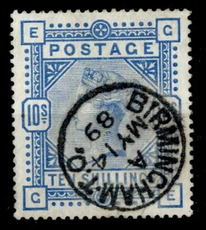 GB 1883 10s sg183 非常に良好な中古品 バーミンガム CD キャット ?525