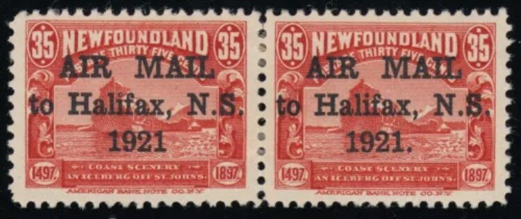 NFLD ハリファックス航空便ペア、スコット C3/b、VF MH、カタログ - 450 ドル