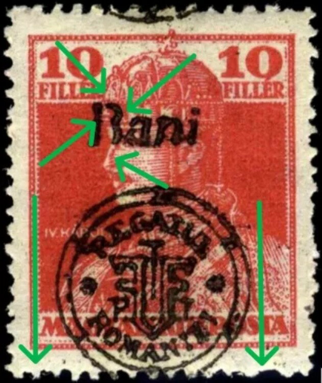 ハンガリー、ニュールーマニア、1919年、オラデア、チャールズ10B、エラー、「ダニ」、プレート欠陥、IInd. Ed.