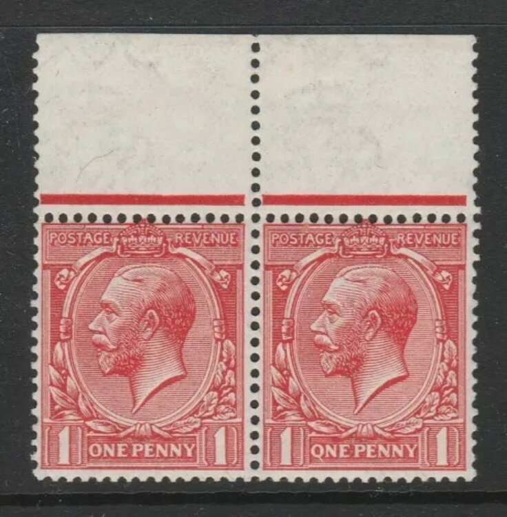 イギリス 1912-24 1d 明るい緋色で「O」の代わりに「Q」が描かれている SG 357a Mnh。