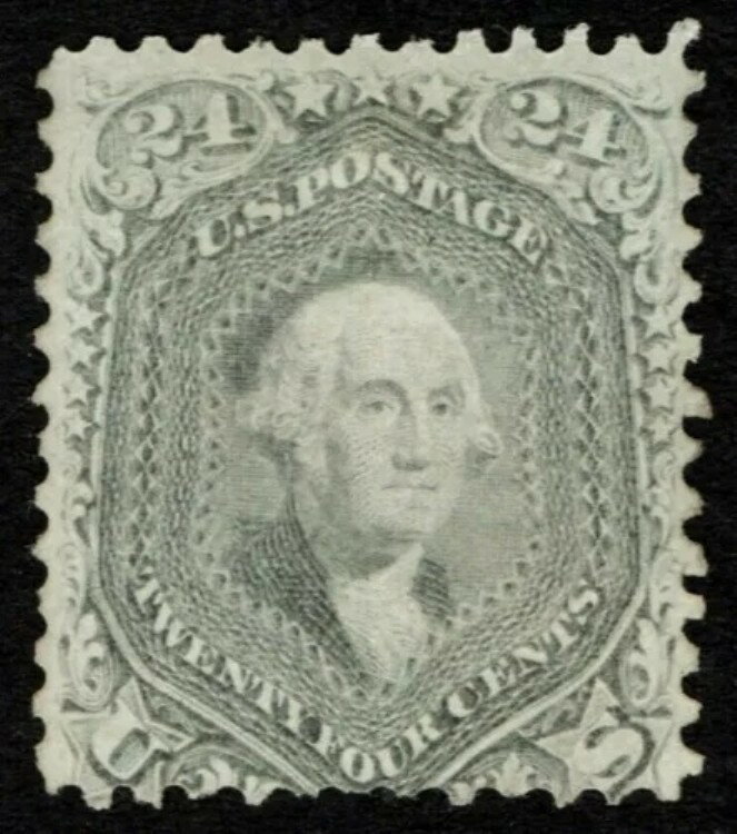 US Sc# 78b *ミント ガムなし H* { 24セント グレー ワシントン } "1862年希少 CV$ 1,000.00