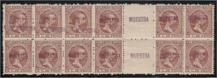 プエルトリコ 122 Bl.12 1897 アルフォンソ 13 世 サンプル MNH
