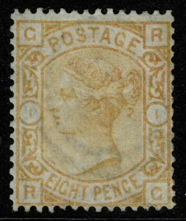 1876年 8d オレンジ Pl 1 RG SG 156 軽くマウントされたミントカタログ?1,850.00