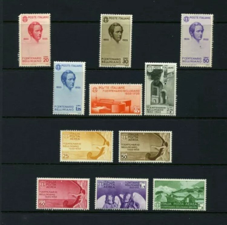 イタリア MNH 349-54, C79-83 ベリーニ作曲 IT830