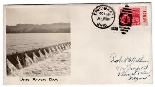 #681 オハイオ川 1929 FDC ビーゼル カシェ 30C シンシナティ OH CV$400(3.0)