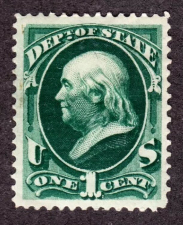 米国 O57 1c 国務省公式ミント VF-XF OG H SCV 260ドル