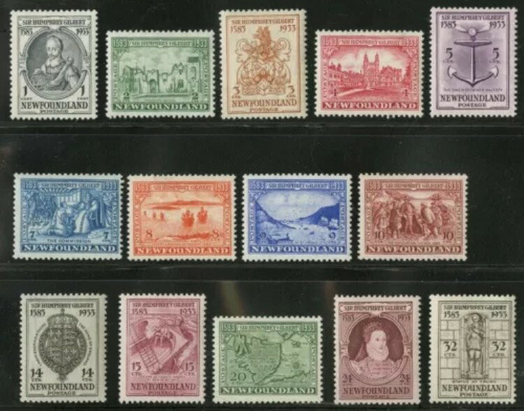 ニューファンドランド 1933 ユニトレード #212-225 ミント 未使用 ヒンジセット