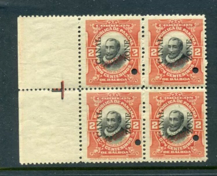 キャナルゾーン・スコット #39S 標本オーバープリントマージンアローブロック ショーピース (CZ39-b1)