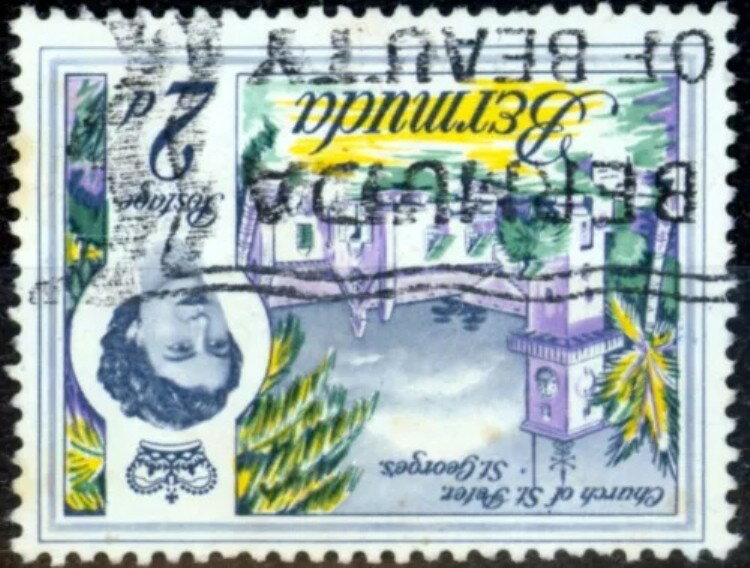 バミューダ 1968 2d SG164w Wmk 反転 良品 商業的に使用されたこのScの例