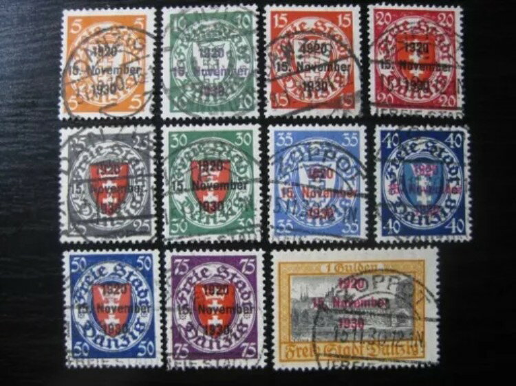 DANZIG GDANSK Mi. #220-230 希少な中古切手セット！ CV $600.00