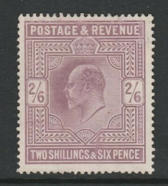 イギリス 1902 D.L.R. 2/6d 淡い鈍い紫色 (白亜質の紙) SG 261 新品同様